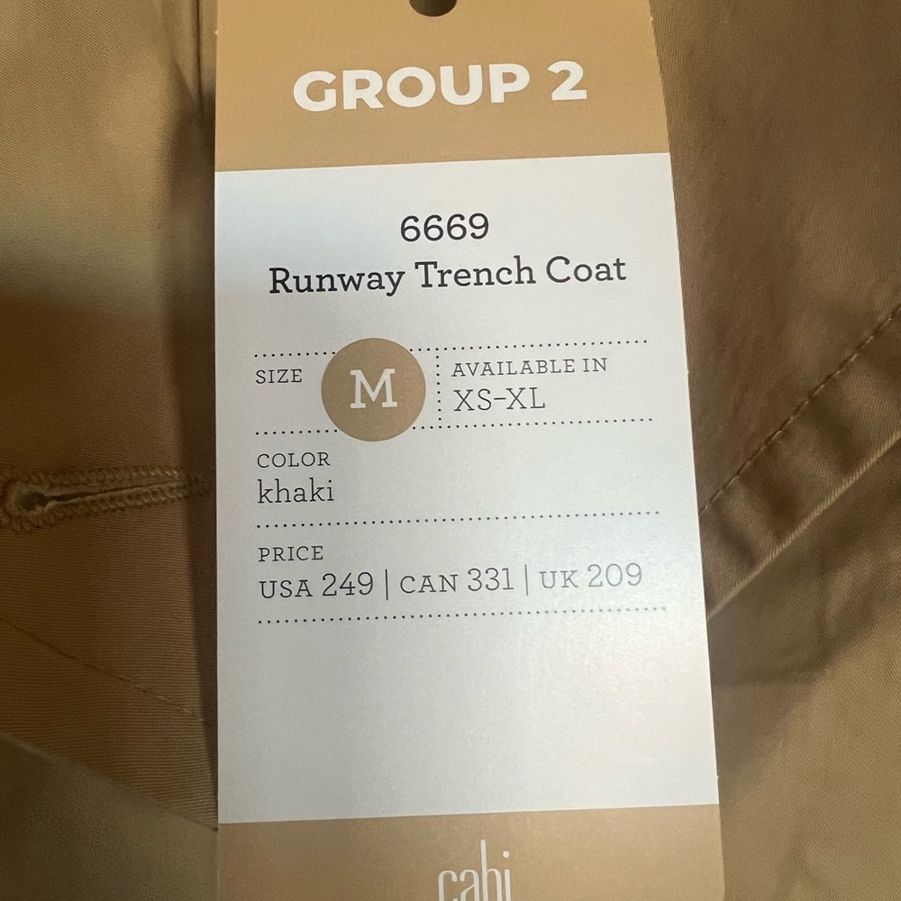 CAbi Beige Trench Coat with Black Stripes - Picture 3 of 5